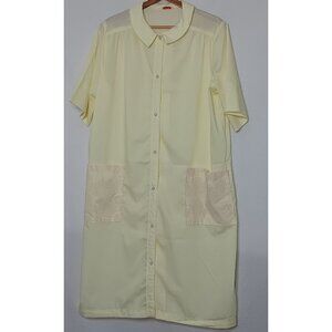 Vintage Carole Joanne Fashion GC Murphy Co L/XL Nightgown Yellow House Coat Snap